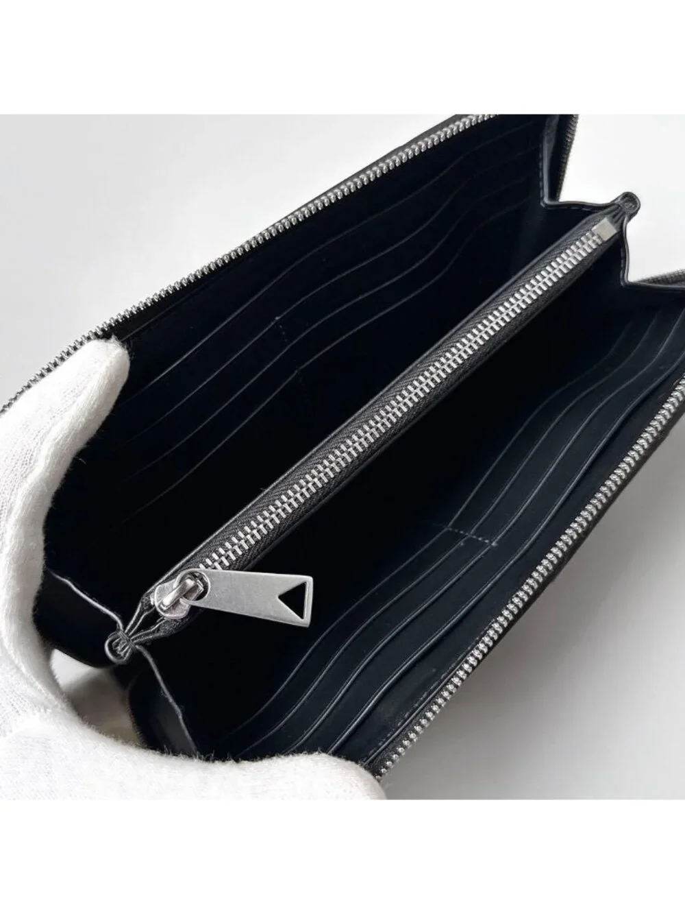 Bottega Veneta Cassette Zip Around Wallet Black